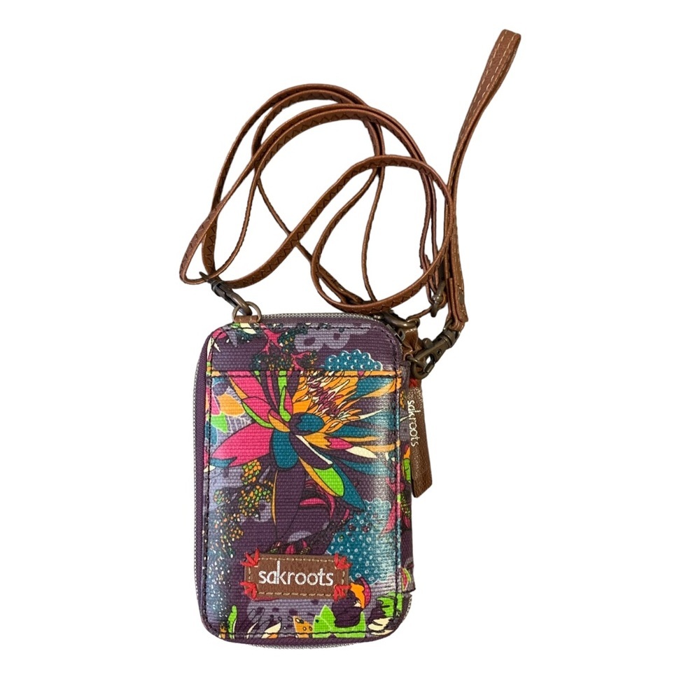 Sakroots | Floral Pattern Crossbody Wristlet Wallet Purse with Phone Pocket